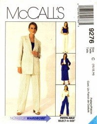 9276 MCCALLS UNLINED JACKET,SHELL TOP,BOTTOMS PATTERN 12-16